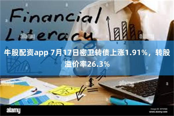 牛股配资app 7月17日密卫转债上涨1.91%，转股溢价率26.3%