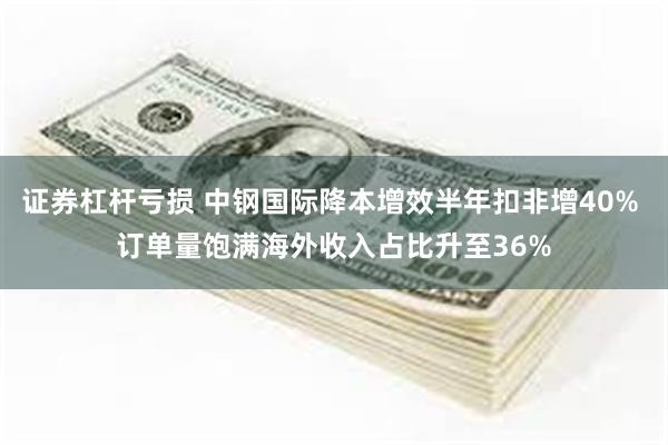 证券杠杆亏损 中钢国际降本增效半年扣非增40% 订单量饱满海外收入占比升至36%