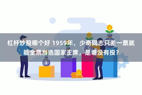 杠杆炒股哪个好 1959年，少奇同志只差一票就能全票当选国家主席，是谁没有投？