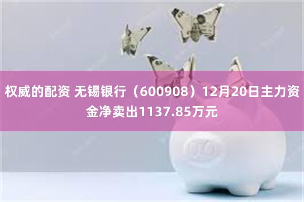 权威的配资 无锡银行（600908）12月20日主力资金净卖出1137.85万元